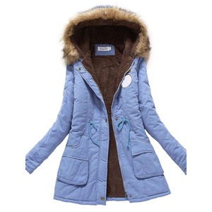 Chaqueta Parka para Mujer 2026, Informal, Cálida, de Invierno, Acolchada, de Punto, con Piel Sintética, Estilo Bomber, con Solapa, Personalizable - Product Image 4