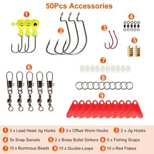 94pcs Fishing Lures Kit Soft Plastic Baits Set with Worms & Frog Crankbaits for Freshwater Saltwater Fishing <b>Tackle</b> <b>Box</b> Included - Product Image 4