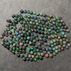 Natural Ethiopian Black Opal Round Cabochon <b>Stone</b> ,100% Natural Multi <b>Fire</b> Opal Gemstone, Small Mix Sizes Loose Opal - Product Image 1