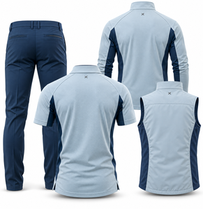 Ensemble de vêtements de golf personnalisés |   Six variations de couleurs bleu glacé |   Fabricant OEM ODM |   X Sports City |   Style sportif | - Product Image 2