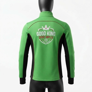 Veste de cyclisme d'hiver coupe-vent en toile sur mesure grande taille, style sportif, avec col montant et logo frontal, coupe régulière, style ajusté - Product Image 2