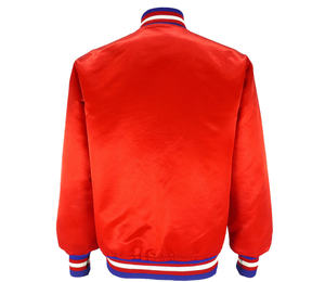 Custom Design Front <b>Back</b> Embroidery Baseball Team Bomber Jacket Reversible <b>Waterproof</b> Eco-friendly Quick Dry 100% Polyester Men - Product Image 2