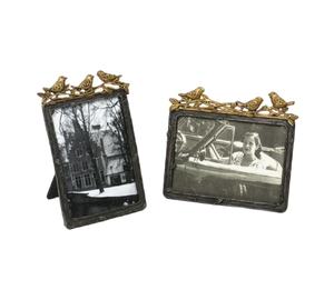 Marco de Fotos Ecológico de Latón con Diseño de Pájaro Vintage, Color Personalizado en Relieve, Orientación Vertical y Horizontal, Decoración para Mesa del Hogar - Product Image 1