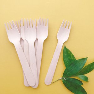 ส้อมไม้ใช้แล้วทิ้ง เป็นมิตรกับสิ่งแวดล้อม ย่อยสลายได้ทางชีวภาพ - ส้อมไม้ธรรมชาติสำหรับงานเลี้ยง จัดเลี้ยงนอกสถานที่ และอาหารแบบซื้อกลับบ้าน - Product Image 3