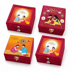 Decorative Rakhi <b>Hamper</b> <b>Box</b> for Raksha Bandhan, Premium Festive Gift Packaging <b>Box</b> for Sweets and Dry Fruits - Product Image 1