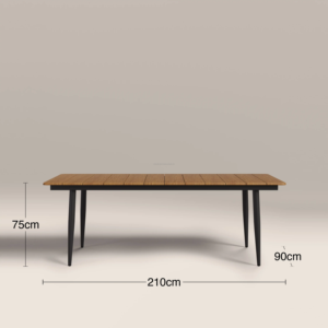 Minimalist Sturdy Rectangular Dining Table Set with Eight <b>Comfortable</b> Chairs for Home Furniture for Restaurant Outdoor Use - Product Image 5