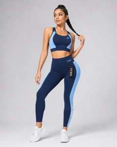 Conjunto de Yoga F2 WIN para Mujer, Sujetador Deportivo con Espalda Cruzada, Leggings de Cintura Media, Largos, Sin Costuras, con Costuras en Contraste, Color Morado, Conjunto de 2 Piezas, Secado Rápido - Product Image 5
