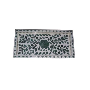Rectangle MOP Food Serving Tray Resin <b>Mother</b> Of Pearl Inlay Food Supply Platter Tabletop Kitchen Food Decorative Serving Tray - Product Image 1