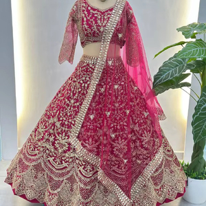 Latest Women Traditional Butterfly Net Lehenga Choli with <b>Sequins</b> Embroidery and Net Dupatta Set for Party - Product Image 1