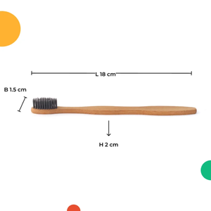 Brosse à dents en bambou naturel avec poils doux pour gencives sensibles Soins dentaires écologiques Style de vie vert à 99 données dorées - Product Image 1