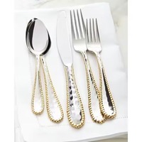 Ensemble de couverts en acier inoxydable poli miroir, écologique, durable, élégant et moderne, idéal pour la restauration et la rentrée scolaire