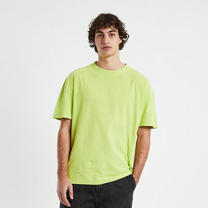 Camiseta de Cuello Redondo Verde Lima para Hombre, Manga Corta, Informal, Básica, de Verano, con Logotipo Personalizado, OEM, ODM, Ropa al por Mayor - Product Image 4