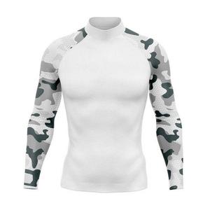 Wholesale Cheap Price Men Long Sleeve Gym Clothing Sublimation <b>Printed</b> Custom MMA <b>Surfing</b> Rash Guard Unisex Compression OEM - Product Image 5
