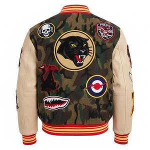 Nouvelle Arrivée : Blousons Varsity Respirants pour Hommes, Personnalisables, avec Corps en Laine Premium, Manches en Cuir PU, Col Montant en Toile, Hiver - Product Image 2