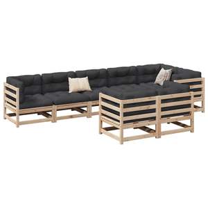 Conjunto de Sofás Modulares Grandes para Jardín, Madera de Pino Sólida Natural, Muebles Elegantes para Exteriores - Product Image 1