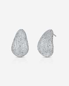 Diamond Cloud Earrings Pave Set Friction back Dainty Minimalist Everyday Wear Tiny Wedding Statement <b>Studs</b> 14K 18K Solid Gold - Product Image 1