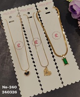 Kalung Liontin Geometris Minimalis Lapis Emas Stainless Steel dengan Batu Berlian Amerika untuk Wanita |   Mode Harian yang Elegan