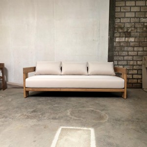 Chaise longue d'extérieur scandinave en teck massif avec coussin imperméable résistant aux intempéries, mobilier pour hôtel et villa, OEM ODM - Product Image 6