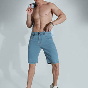 Shorts de Mezclilla Clásicos Casuales para Hombre, Listos para el Fin de Semana, 100% Algodón, Ligeros, Ecológicos, Transpirables, Fáciles de Usar en Verano - Product Image 5