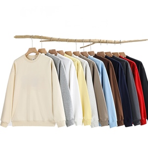 เสื้อสเวตเชิ้ตคอกลมโอเวอร์ไซส์ ผ้าฝ้ายถัก 100% สีพื้น ยูนิเซ็กส์ สวมใส่สบายๆ สำหรับฤดูใบไม้ร่วง - Product Image 4