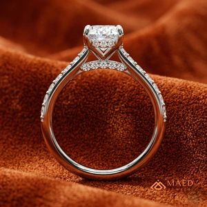 Bague de Fiançailles et de Mariage en Argent 925 avec Moissanite Ovale, Bijou de Promesse de Mariage, Cadeau de Luxe pour Femme, Sertissage à Griffes, Anniversaire, Fête - Product Image 5