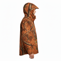 Veste de chasse imperméable en softshell camouflage pour l'hiver, unisexe, silencieuse, orange camouflage, coupe-vent, parka thermique à capuche pour la chasse au cerf