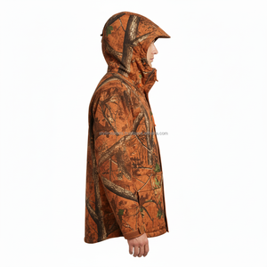 Chaqueta de Caza Impermeable con Camuflaje, Chaqueta Térmica Cortavientos con Capucha para Hombre, Color Naranja Árbol, para Caza de Ciervos - Product Image 4