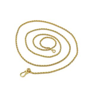 Collier en Chaîne Torsadée Plaqué Or Micro 14K/18K/24K en Laiton – Design Moderne Tendance pour Femme - Product Image 3