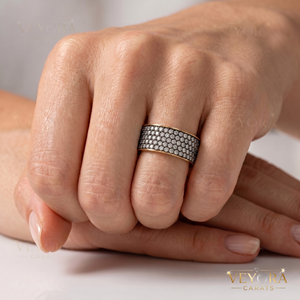 Anillo Oura con Pavé de Moissanita de Varias Hileras, Fabricado en Plata de Ley 925 Sólida, Joyería de Lujo Brillante para un Toque Refinado Diario - Product Image 5