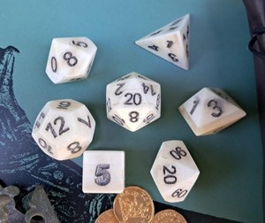 Bone <b>Dice</b> <b>Set</b> Accurate Markings Premium Polish Reliable Construction Tabletop Gaming Components - Product Image 3