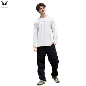 Chemises à manches longues pour hommes très demandées, chemises élégantes à coupe ajustée en blanc, vêtements décontractés pour l'extérieur, t-shirts pour hommes - Product Image 3