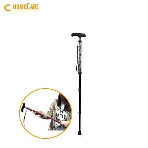 5 secciones ancianos antideslizante aleación de aluminio plegable bastón muleta bastón de caminata para hombres - Product Image 1