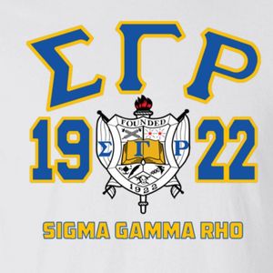 เสื้อยืดพิมพ์ลายสีขาว Sigma Gamma Rho สีน้ำเงินรอยัล โกลด์ 1922 ลายกราฟิกตัวอักษรกรีก แขนสั้น คอกลม สำหรับชมรมนักศึกษา - Product Image 5