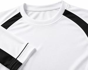 Men's 300 GSM White Black <b>Raglan</b> Sleeve O-Neck T-Shirt Regular Fit Quick Dry Knitted Polyester/Cotton Jersey Blank Design - Product Image 5