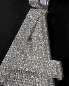 สร้อยคิวบาผู้ชายประดับเพชรโมอิสซาไนต์ VVS1 เงินแท้ 925 ชุบทองคำขาว 14K จี้ห้อยทำมือ สไตล์ฮิปฮอป งานปาร์ตี้ ผลิตในอเมริกา น้ำหนัก 210 กรัม - Product Image 3