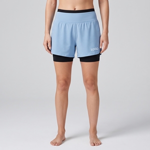 <b>Women's</b> 2 in 1 Running <b>Shorts</b> Breathable Double Layer Gym Workout <b>Shorts</b> with Longer Inner Liner - Product Image 1