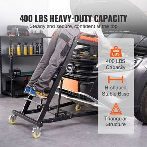 Carretilla de taller automotriz de alta resistencia con 4 ruedas giratorias, plataforma acolchada de 42.5"-64.8" y capacidad de 400 LBS para reparación de automóviles - Product Image 1