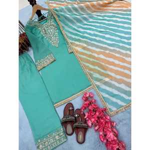 Top de fête pour femmes de créateur Plazzo Beautiful Dupatta Set - Product Image 6