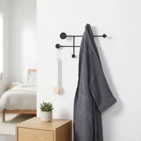 Porte-manteau mural moderne en métal avec crochets multiples, organisateur décoratif pour entrée, salle de bain, chambre, rangement gain de place