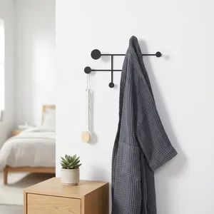 Perchero de Pared Metálico Moderno con Múltiples Ganchos, Organizador Decorativo para Entrada, Baño, Dormitorio, Perchero Colgante, Ahorro de Espacio - Product Image 6