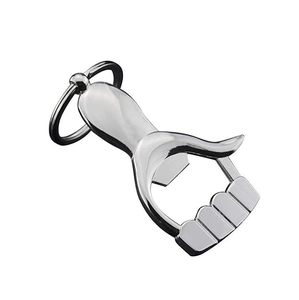 Metal <b>Key</b> Chain Thumbs Up Hand Bottle Opener <b>Key</b> <b>Ring</b> Silver Finish - Product Image 1