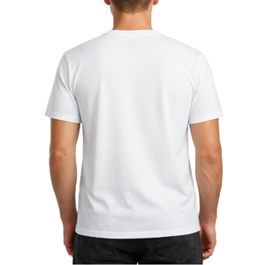 Camiseta Blanca de Algodón Premium al por Mayor |   Diseño de Montaña con Arte Lineal Impreso Personalizado |   Ropa Casual de Verano de Alta Calidad - Product Image 4