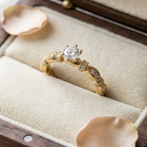 Anillo de Diamantes Solitario Redondo de Oro Amarillo de 14K para Mujer |   Anillo de Compromiso y Boda de 0.60TCW, Joyería Fina Elegante, Regalo Ideal - Product Image 2