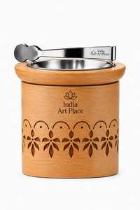 Brûleur à Bakhoor en bois fait main avec logo personnalisé, insert en acier inoxydable et pinces pour une fragrance aromatique pour la maison - Product Image 4