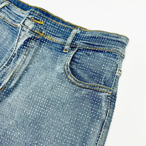 Skinny Fit High Waist <b>Plus</b> <b>Size</b> Women's Jeans Fashionable Retro Trend Diamond Design Straight Leg Jeans with Buttons - Product Image 4