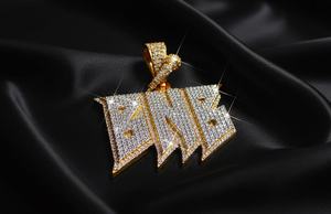 Custom <b>Initial</b> Letter 925 <b>Silver</b> VVS Moissanite Brilliant Cut Claw Setting Luxury Two Tone Name Pendant <b>Necklace</b> - Product Image 5