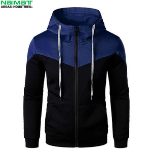 Sweat-shirt à capuche zippé intégral de haute qualité, couleur unie, pour homme, veste de survêtement vierge, en polaire douce, vêtement d'extérieur chaud - Product Image 4