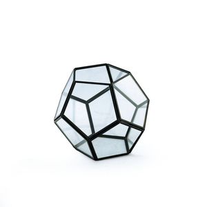Florero de vidrio para decoración del hogar, Terrario de planta de vidrio geométrico, rectangular, oro rosa, flores de invernadero - Product Image 1