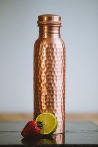 Designer Pure <b>Copper</b> Water <b>Bottle</b> Luxury Embossed <b>Copper</b> <b>Drinking</b> <b>Bottle</b> Reusable Metal <b>Bottle</b> for Daily Hydration - Product Image 6