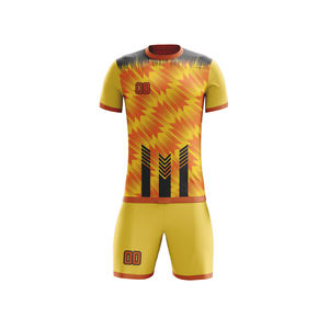 Maillot de football personnalisé en polyester à séchage rapide, col rond, 100 % polyester, couleur personnalisée, ensemble complet, uniforme de football, noms des joueurs et des équipes - Product Image 3